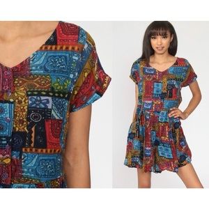 Vintage 90s grunge patchwork romper w pockets